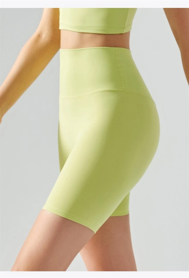 Solide højtaljede sømløse yogashorts